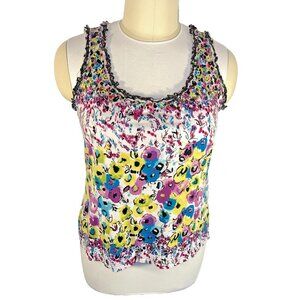 Lane Bryant - Women's 18/20 Tank Round Neck Ruffle Collar Sleeveless Floral